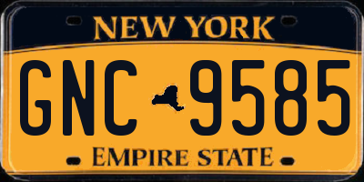 NY license plate GNC9585