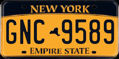 NY license plate GNC9589