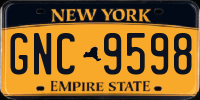 NY license plate GNC9598