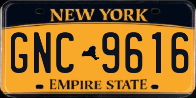 NY license plate GNC9616