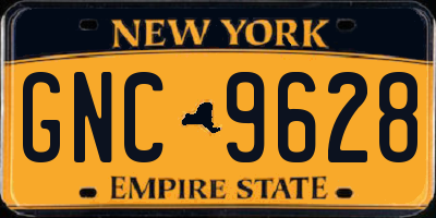 NY license plate GNC9628
