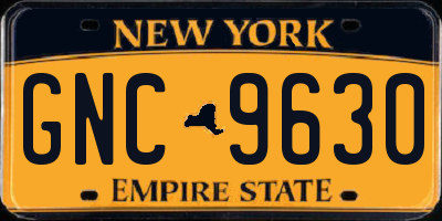 NY license plate GNC9630