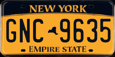 NY license plate GNC9635