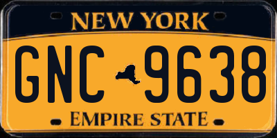 NY license plate GNC9638