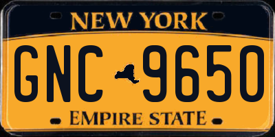 NY license plate GNC9650