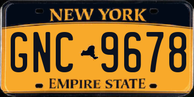 NY license plate GNC9678