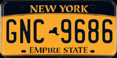NY license plate GNC9686