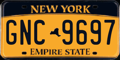 NY license plate GNC9697
