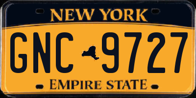 NY license plate GNC9727