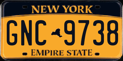 NY license plate GNC9738