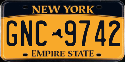 NY license plate GNC9742