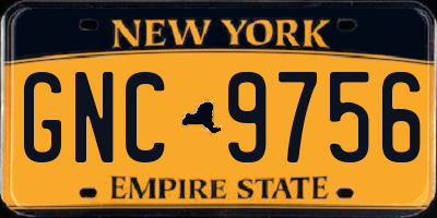 NY license plate GNC9756
