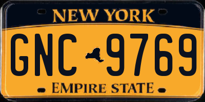 NY license plate GNC9769