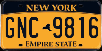NY license plate GNC9816