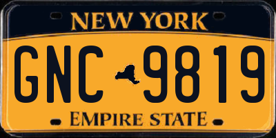 NY license plate GNC9819