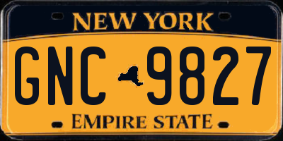 NY license plate GNC9827