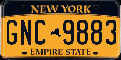 NY license plate GNC9883
