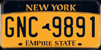 NY license plate GNC9891
