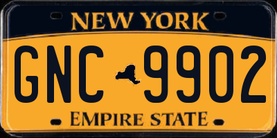 NY license plate GNC9902