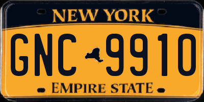 NY license plate GNC9910