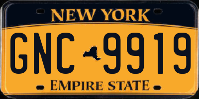 NY license plate GNC9919