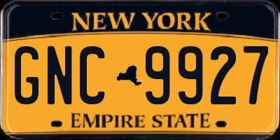 NY license plate GNC9927