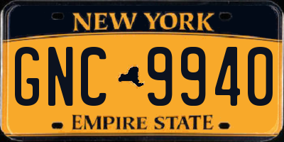 NY license plate GNC9940