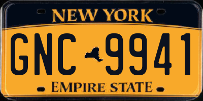 NY license plate GNC9941