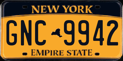 NY license plate GNC9942