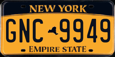 NY license plate GNC9949