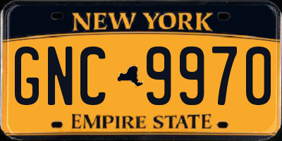 NY license plate GNC9970