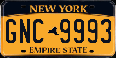 NY license plate GNC9993