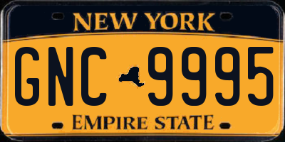 NY license plate GNC9995