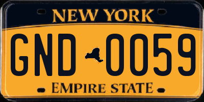 NY license plate GND0059