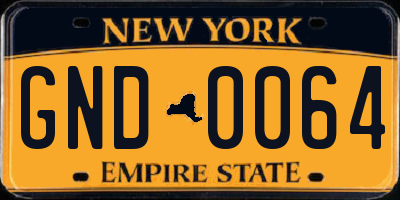 NY license plate GND0064