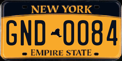 NY license plate GND0084