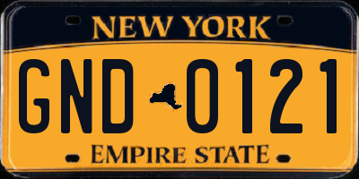 NY license plate GND0121