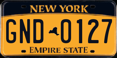 NY license plate GND0127