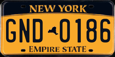 NY license plate GND0186