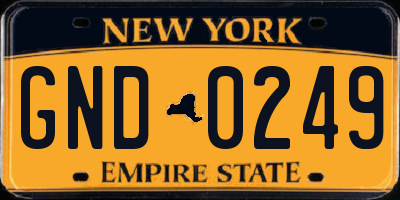 NY license plate GND0249