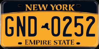 NY license plate GND0252