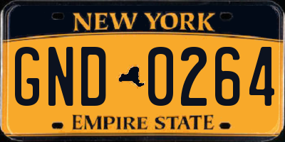 NY license plate GND0264