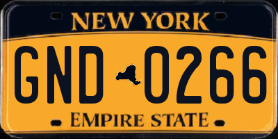 NY license plate GND0266