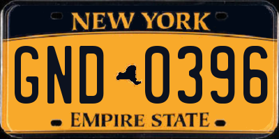 NY license plate GND0396