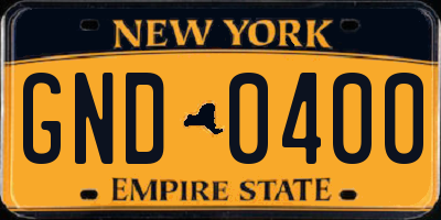 NY license plate GND0400