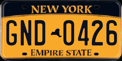 NY license plate GND0426