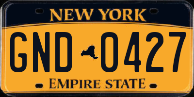 NY license plate GND0427