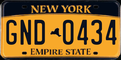NY license plate GND0434