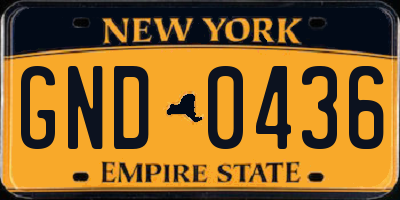 NY license plate GND0436