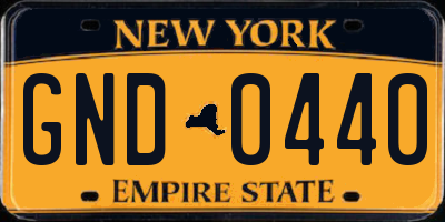 NY license plate GND0440